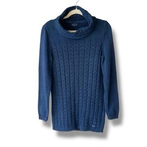 Blue Willi’s Denmark Vintage Indigo Cowl Neck Cotton Sweater Size M